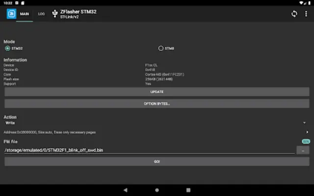 ZFlasher STM32 android App screenshot 0