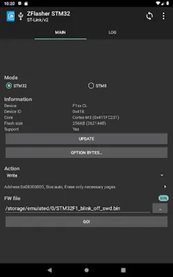 ZFlasher STM32 android App screenshot 1