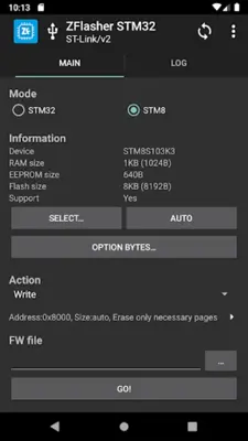 ZFlasher STM32 android App screenshot 3