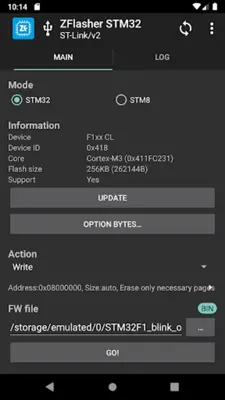 ZFlasher STM32 android App screenshot 7